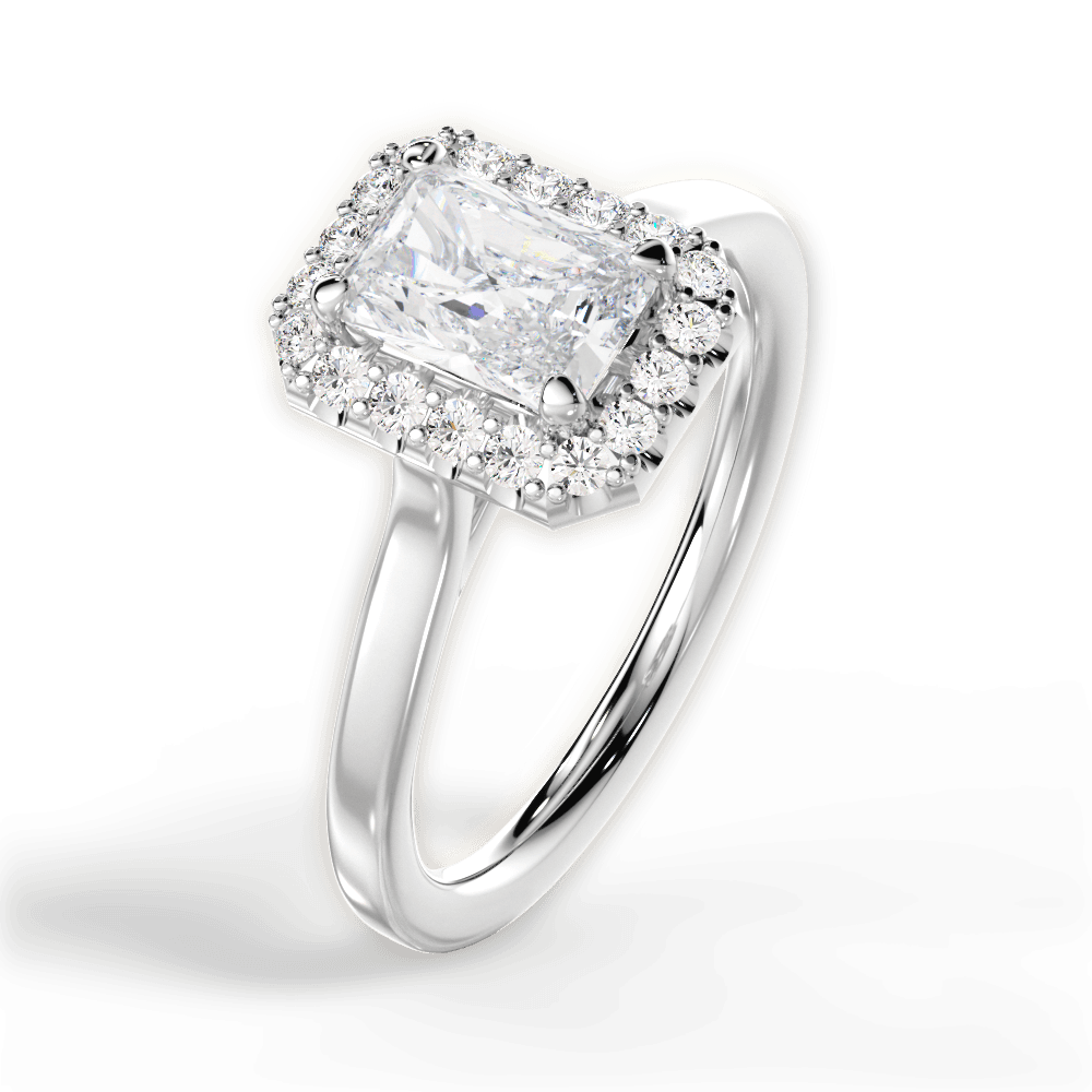 Fiona Radiant Cut Lab Grown Diamond Platinum Engagement Ring - View 2