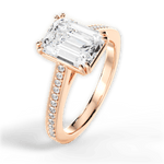 Denise Emerald Cut Lab Grown Diamond 18Kt Rose Gold Engagement Ring - View 4