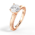 Carrie Round Cut Lab Grown Diamond 18Kt Rose Gold Engagement Ring - View 3