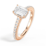 Joan Emerald Cut Lab Grown Diamond 18Kt Rose Gold Engagement Ring - View 3