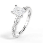 Charlotte Radiant Cut Lab Grown Diamond Platinum Engagement Ring - View 2