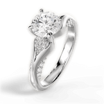Isabel Round Cut Lab Grown Diamond 14Kt White Gold Engagement Ring - View 3
