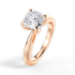 Elaine Cushion Cut Lab Grown Diamond 18Kt Rose Gold Engagement Ring - View 3