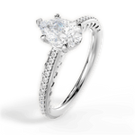 Caroline Pear Cut Lab Grown Diamond 14Kt White Gold Engagement Ring - View 4