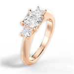 Dorothy Asscher Cut Lab Grown Diamond 18Kt Rose Gold Engagement Ring - View 3