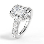 Lacey Emerald Cut Lab Grown Diamond Platinum Engagement Ring - View 3