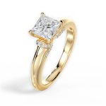 Florence Princess Cut Lab Grown Diamond 18Kt Yellow Gold Engagement Ring - View 3