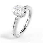 Janet Oval Cut Lab Grown Diamond Platinum Engagement Ring - View 3