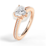 Janet Heart Cut Lab Grown Diamond 18Kt Rose Gold Engagement Ring - View 4