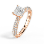 Kira Princess Cut Lab Grown Diamond 18Kt Rose Gold Engagement Ring - View 2