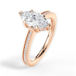 Janet Marquise Cut Lab Grown Diamond 18Kt Rose Gold Engagement Ring - View 3