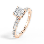 Laura Asscher Cut Lab Grown Diamond 18Kt Rose Gold Engagement Ring - View 3