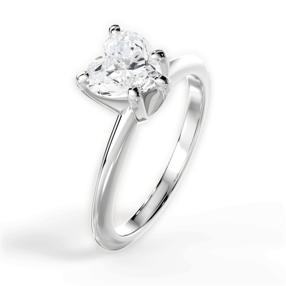 Alicia Heart Cut Lab Grown Diamond 14Kt White Gold Engagement Ring - View 4