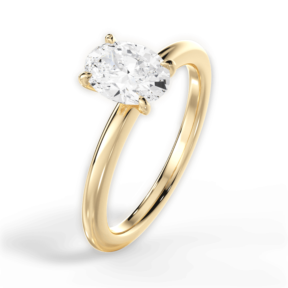 Allison Oval Cut Lab Grown Diamond 18Kt Yellow Gold Engagement Ring - View 4