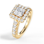 Lacey Princess Cut Lab Grown Diamond 18Kt Yellow Gold Engagement Ring - View 2