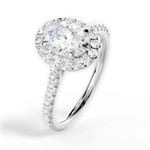 Leah Oval Cut Lab Grown Diamond Platinum Engagement Ring - View 2