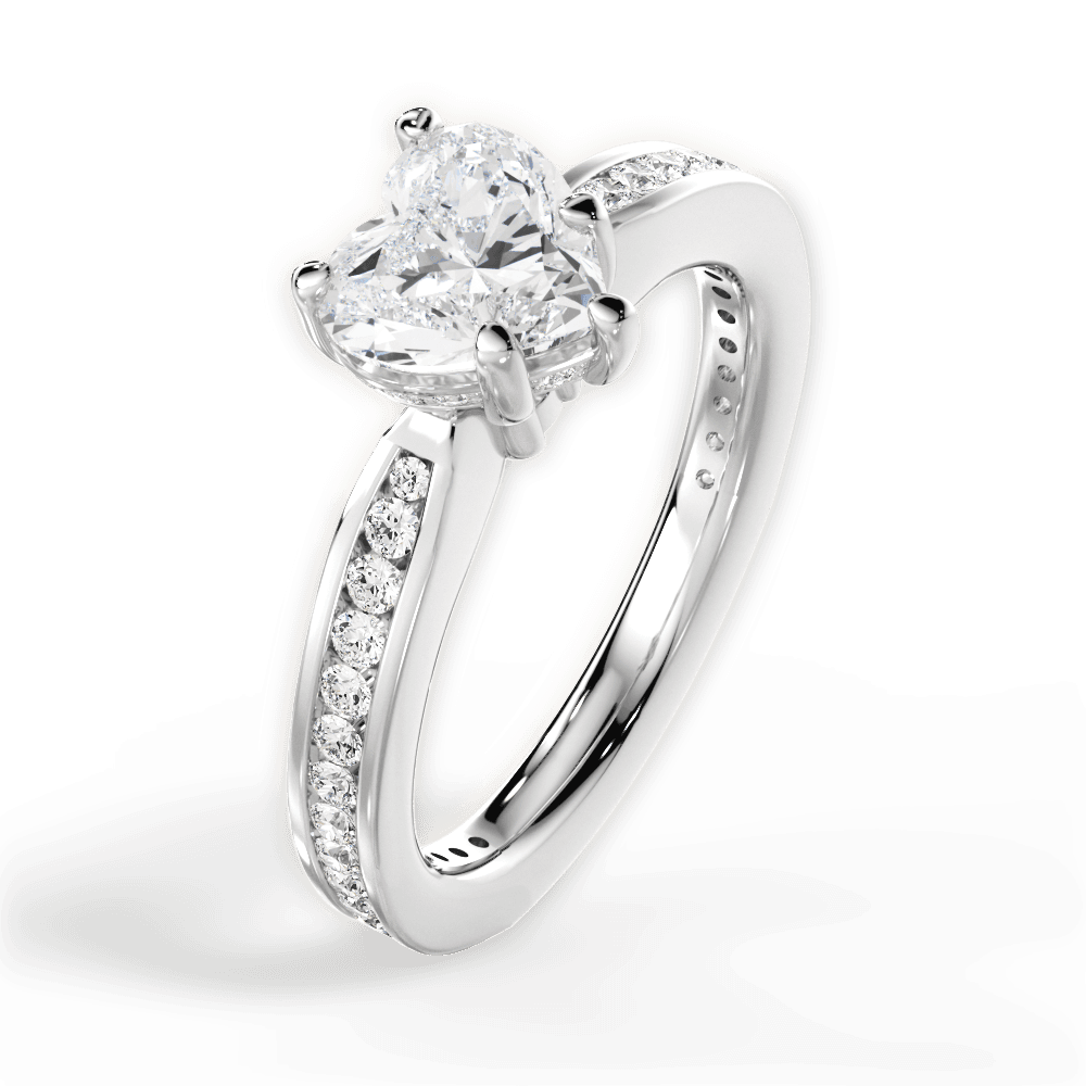 Katelyn Heart Cut Lab Grown Diamond 14Kt White Gold Engagement Ring - View 2