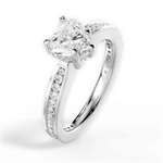 Katelyn Heart Cut Lab Grown Diamond Platinum Engagement Ring - View 2