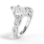 Justine Marquise Cut Lab Grown Diamond Platinum Engagement Ring - View 3
