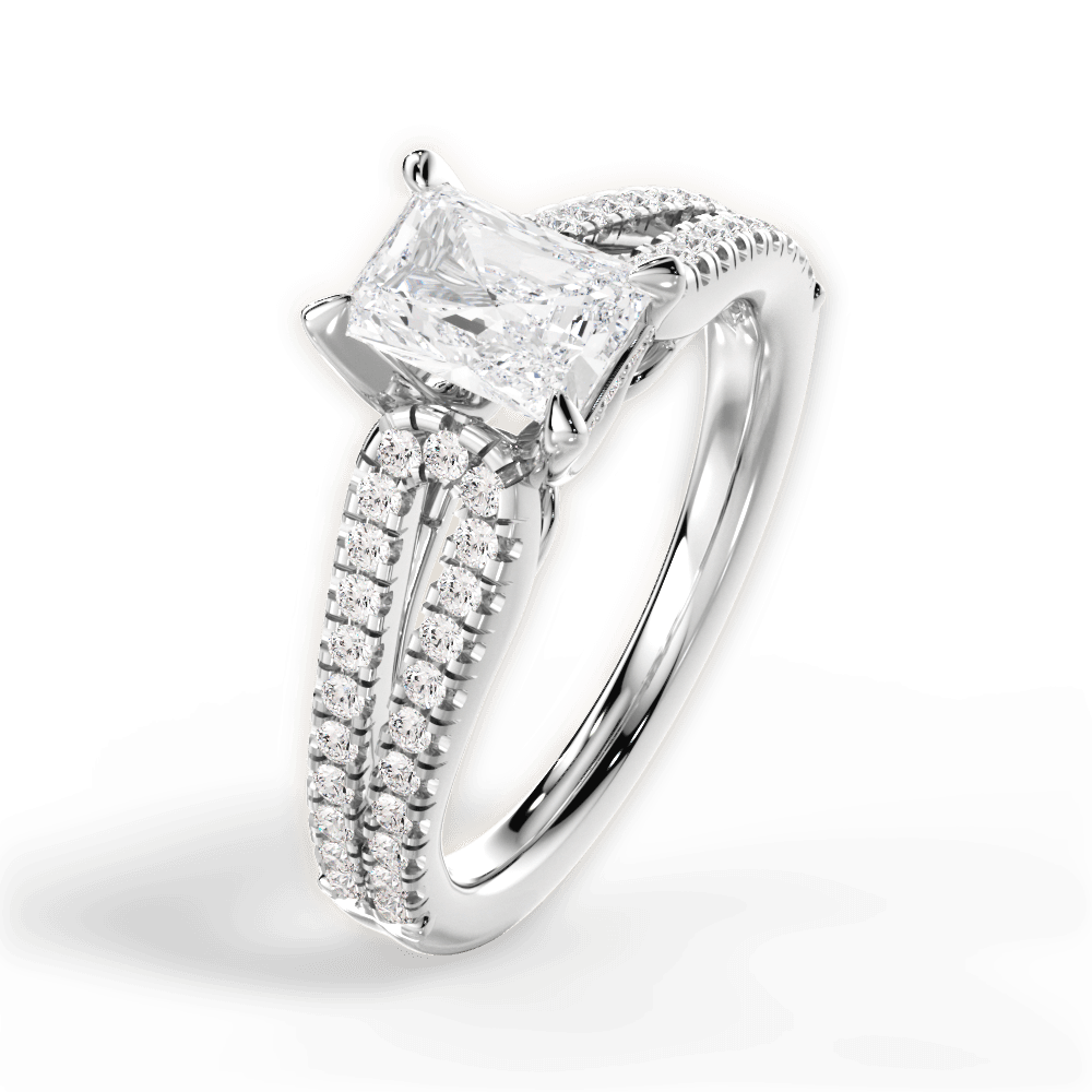 Jessica Radiant Cut Lab Grown Diamond 14Kt White Gold Engagement Ring - View 2