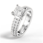 Kayla Princess Cut Lab Grown Diamond 14Kt White Gold Engagement Ring - View 4