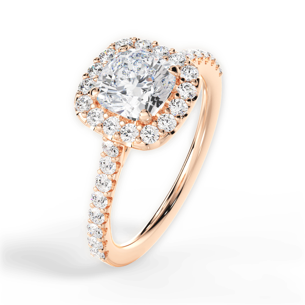 Ingrid Cushion Cut Lab Grown Diamond 18Kt Rose Gold Engagement Ring - View 4