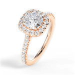 Ingrid Cushion Cut Lab Grown Diamond 18Kt Rose Gold Engagement Ring - View 4