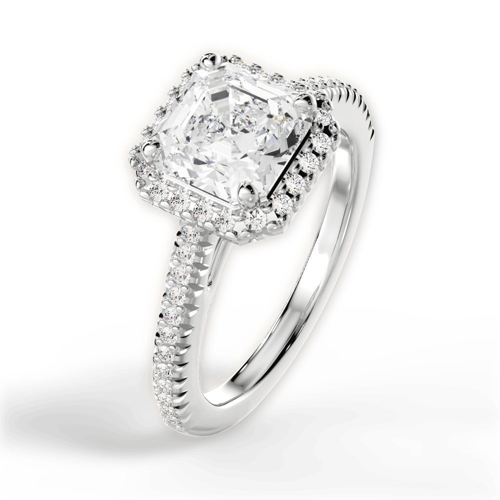 Jenny Asscher Cut Lab Grown Diamond 14Kt White Gold Engagement Ring - View 4