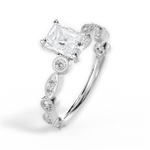 Edith Radiant Cut Lab Grown Diamond 18Kt White Gold Engagement Ring - View 2