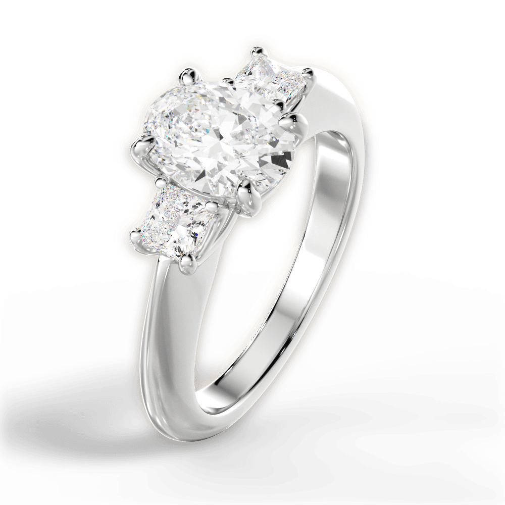 Dorothy Oval Cut Lab Grown Diamond 18Kt White Gold Engagement Ring - View 4