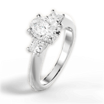 Dorothy Oval Cut Lab Grown Diamond 18Kt White Gold Engagement Ring - View 4
