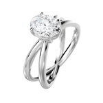 Ada Oval Cut Lab Grown Diamond Platinum Engagement Ring - View 4