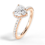 Isabella Heart Cut Lab Grown Diamond 18Kt Rose Gold Engagement Ring - View 3