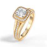 Lillian Asscher Cut Lab Grown Diamond 18Kt Yellow Gold Engagement Ring - View 4