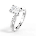 Aria Emerald Cut Lab Grown Diamond Platinum Engagement Ring - View 3