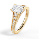 Leslie Emerald Cut Lab Grown Diamond 18Kt Yellow Gold Engagement Ring - View 3