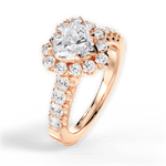 Lacey Heart Cut Lab Grown Diamond 18Kt Rose Gold Engagement Ring - View 2