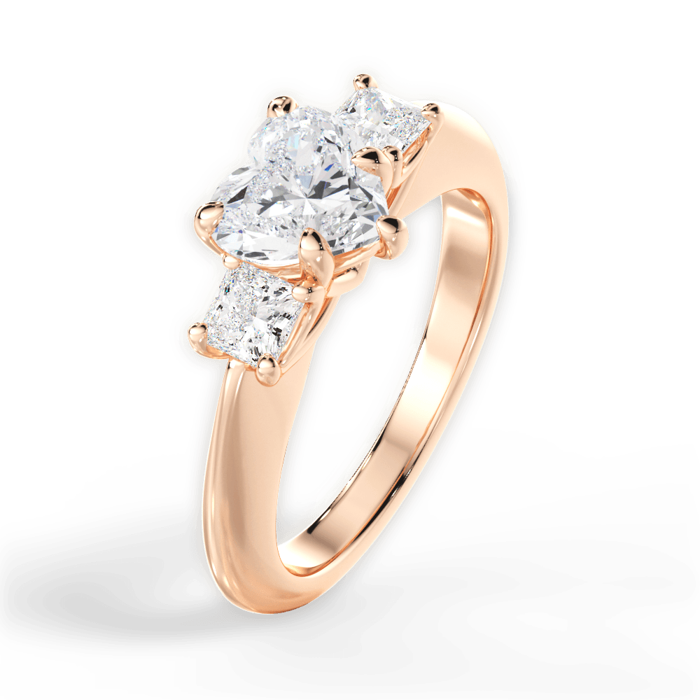 Dorothy Heart Cut Lab Grown Diamond 18Kt Rose Gold Engagement Ring - View 3