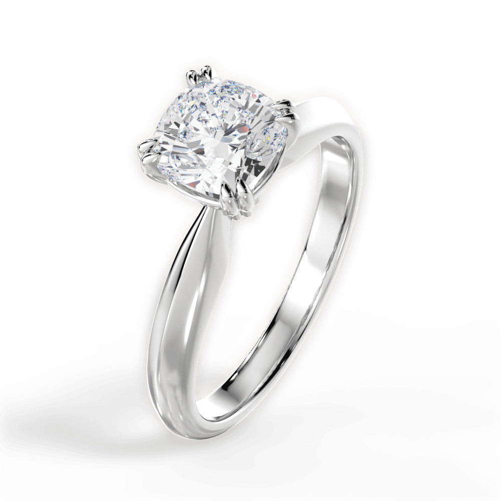 Anastasia Cushion Cut Lab Grown Diamond 18Kt White Gold Engagement Ring - View 4