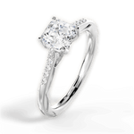 Christina Asscher Cut Lab Grown Diamond Platinum Engagement Ring - View 4