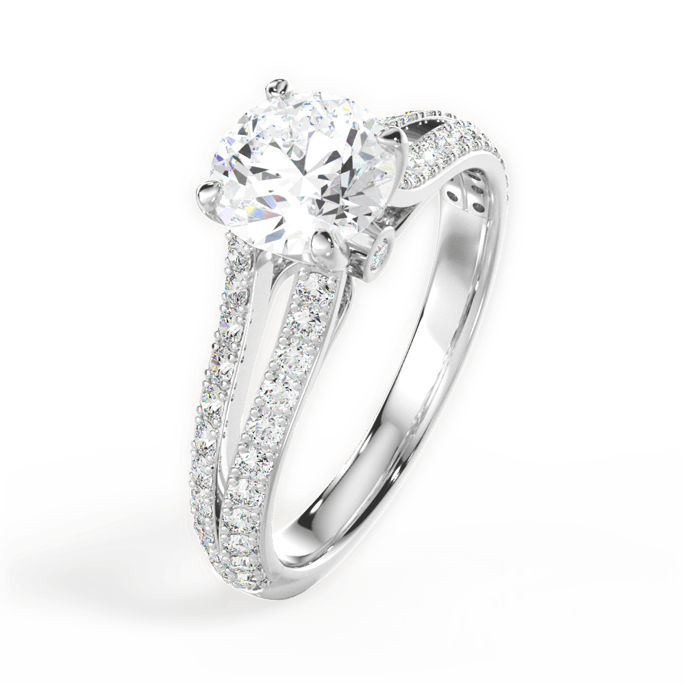 Kendra Round Cut Lab Grown Diamond Platinum Engagement Ring - View 2