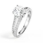Kendra Round Cut Lab Grown Diamond Platinum Engagement Ring - View 2