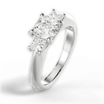 Dorothy Asscher Cut Lab Grown Diamond Platinum Engagement Ring - View 3