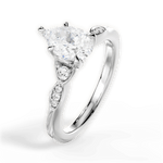Cassie Pear Cut Lab Grown Diamond Platinum Engagement Ring - View 4
