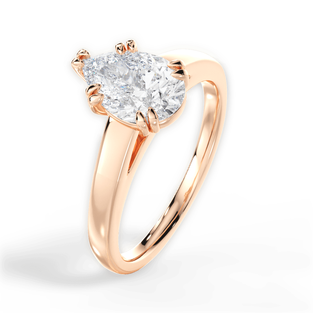 Courtney Pear Cut Lab Grown Diamond 18Kt Rose Gold Engagement Ring - View 2
