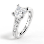 Delia Princess Cut Lab Grown Diamond 18Kt White Gold Engagement Ring - View 2