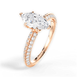 Gail Marquise Cut Lab Grown Diamond 18Kt Rose Gold Engagement Ring - View 4