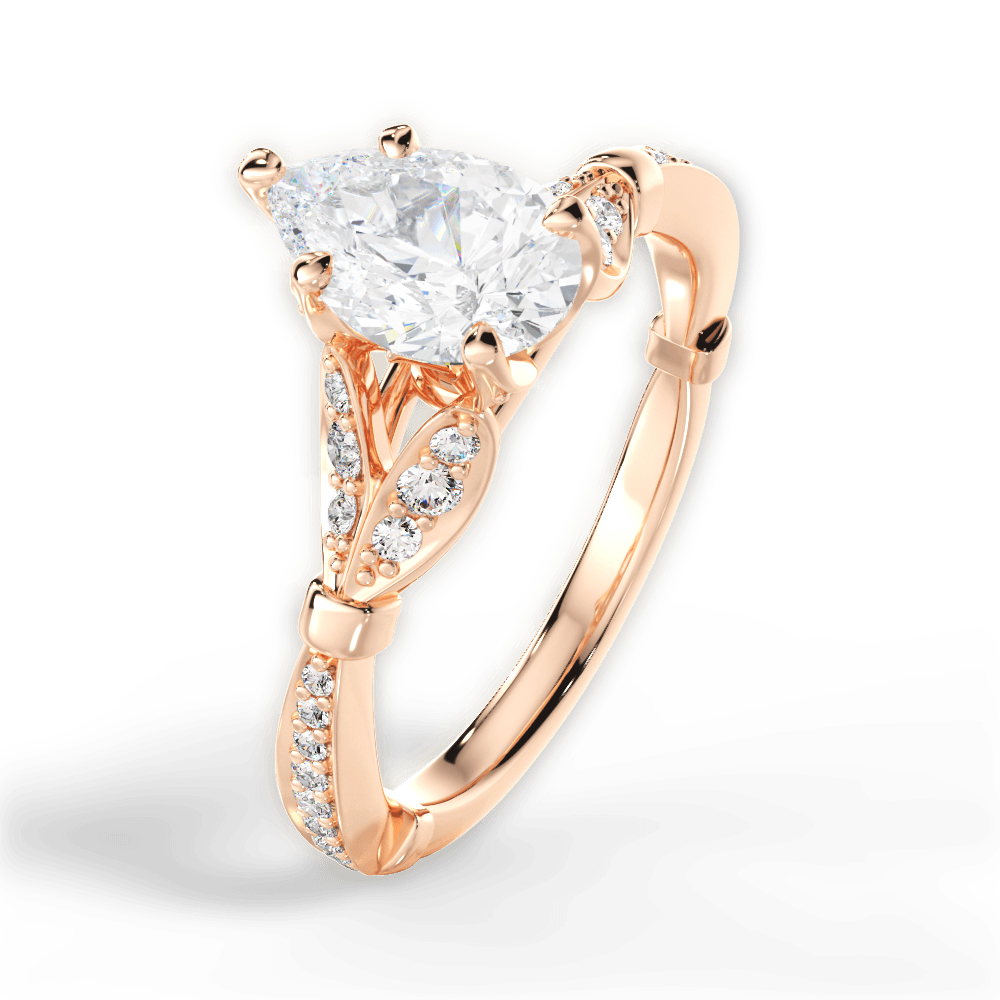 Geraldine Pear Cut Lab Grown Diamond 18Kt Rose Gold Engagement Ring - View 4