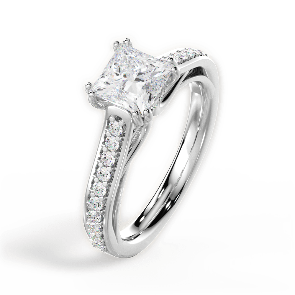 Deborah Princess Cut Lab Grown Diamond Platinum Engagement Ring - View 3
