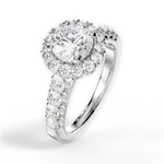 Lacey Round Cut Lab Grown Diamond Platinum Engagement Ring - View 2